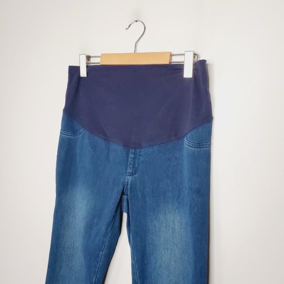 Paisley Sky Jeans Maternity Pregnancy Skinny Stretch Belly Support Blue M - Picture 4 of 10